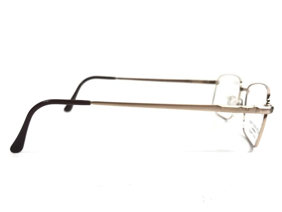 Stetson Eyeglasses Frames 327 057 Shiny Gold Rectangle Wire Rim 56-18-150 - Image 3 of 4