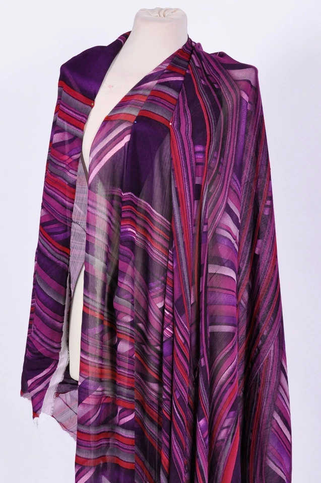 IMPRESIONANTE VESTIDO DE TELA DE GASA DE DISEÑO ABSTRACTO ROJO A RAYAS ARTESANAL PATCHWORK CHATARRA Foto 2 de 4