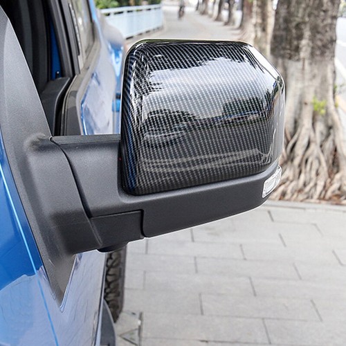 Marco de cubierta de espejo retrovisor de coche de fibra de carbono ABS apto para Ford F-150 Ranger Raptor 2015-19 - Imagen 7 de 13