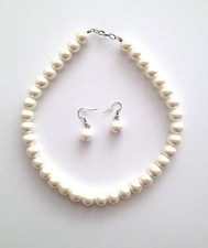 New Round Bead Necklace Earrings Fashion Jewelry Set