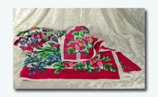 Alaska Original Design Flowers Pure Silk Scarf