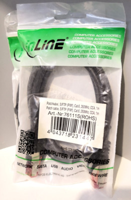 10 x InLine  Patchkabel , S/FTP (PiMf) , Cat.6 , 250MHz , PVC , CCA, schwarz, 1m
