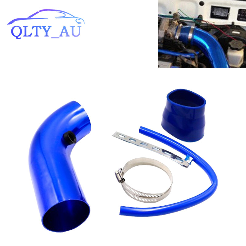 3 inch Car Cold Air Intake Pipe Tube Hose Kit Filter System Blue Universal