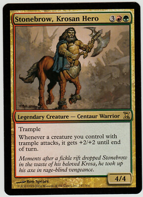 Magic the Gathering x1 Stonebrow, Krosan Hero Time Spiral Rare R/G Creature NM