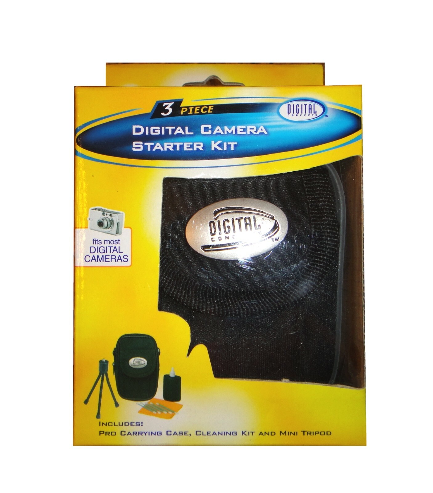 Digital Camera Accessory Kit w/ Case, Mini Tripod & Cleaning Kit, NEW IN BOX-image