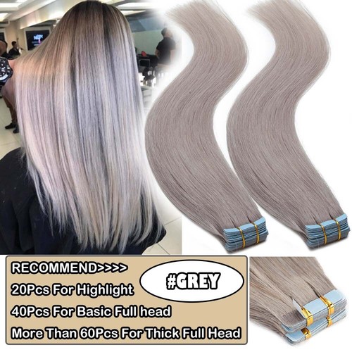 Thick BLONDE Tape In Real Remy Human Hair Extensions Skin Wefted 80PCS FULL HEAD - Picture 47 of 64