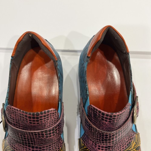 VGC Johnature Women Shoes Genuine Leather Hand-Painted Slip-on. US Sz 7.5 EU 38 - Picture 5 of 12