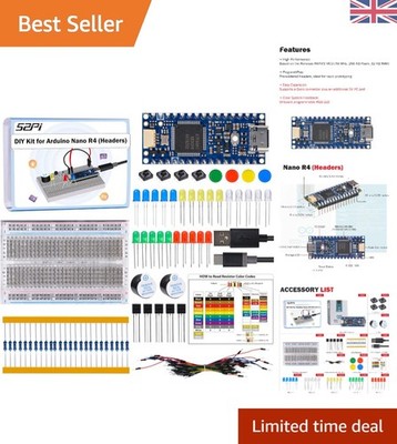 DIY Kit für Arduino Nano R4 mit Headern, Einsteiger Elektronik Lernset, ...