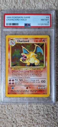 1999 Pokemon Base Set Unlimited Charizard #4 Holo PSA 8 NM-MT