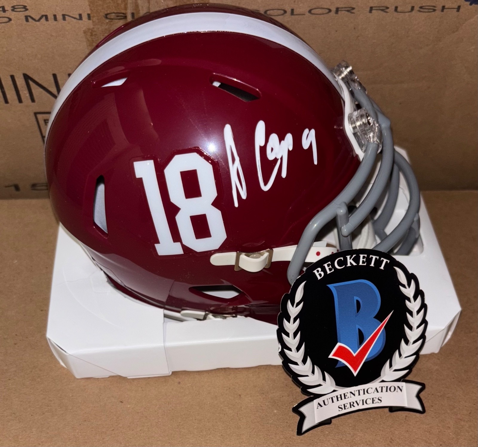 Amari Cooper Signed Autographed Alabama Roll Tide Mini Helmet Beckett Witness N2 