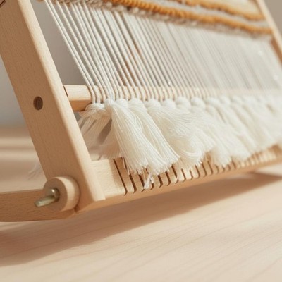 Holzwebrahmen mit Ständer aus Holz Tischwebstuhl verstellbarer Winkel für