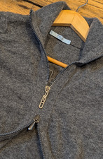 Red Valentino SPELLOUT Logo Cardigan Size M UK10-12 Virgin Wool Double Zip