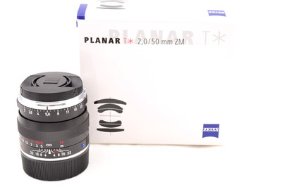 Carl Zeiss Planar T* 50mm f2 ZM Black for Leica M Mount with Box Near Mint