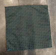 H M Mens Pocket Square Green Blue Paisley Print One Size Satin