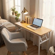 Foldable Metal Leg Study Work Desk Portable Laptop Table Collapsible Workstation