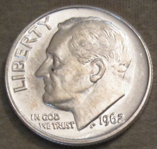 1962-P Roosevelt Dime — photo from the most recent tracked eBay sale