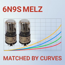 MATCHED PAIR 6N9S MELZ 6SL7 6SU7 1579 USED Metal Base 195Xs MATCHED BY CURVES