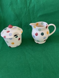 EMMA BRIDGEWATER POLKA DOT 1/2 PT JUG & SUGAR BOWL new condition