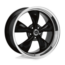 17x8 American Racing AR105 Black Machined Lip Wheels 5x4.75 (0mm) Set of 4