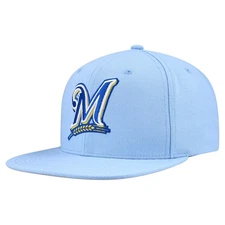 Men's Mitchell & Ness Powder Blue Milwaukee Brewers Cooperstown Collection Basic