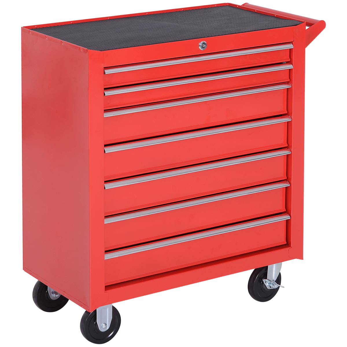 B&Q - Roller Tool Cabinet Storage Chest Box Garage Workshop 7 Drawers Red - Image 4