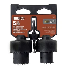 MIBRO 988091 Carbon Steel Hole Saw Set for Wood Composite 3/4 D in. Cut