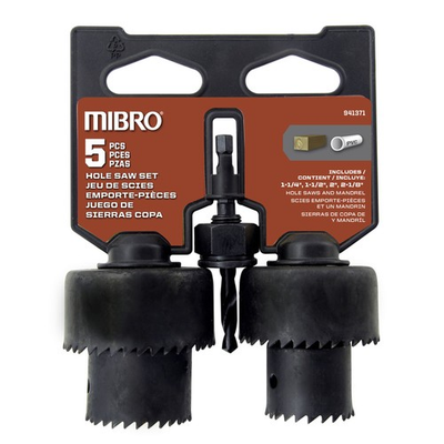 #ad #ad MIBRO 988091 Carbon Steel Hole Saw Set for Wood Composite 3 4 D in. Cut $7.13