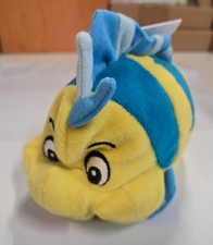 Disney Store The Little Mermaid Flounder plush beanbag collectible toy NWT