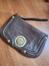 Juicy Couture Brown Leather Wallet / Crown / Zipper / Checkbook / Pocket Book