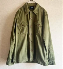 Drake’s London Overshirt Jacket Button Up Shirt Olive Green Medium