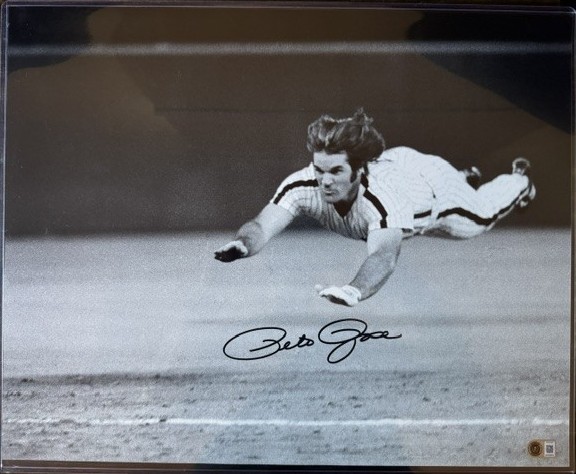 PETE ROSE PHILADELPHIA PHILLIES SIGNED AUTO JUMP 16X20 PHOTO BGS AUTOGRAPHED E