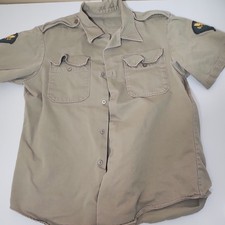 Vintage 1960-70 US Army Khaki Men's Uniform Shirt Sz Medium 15 15-1/2