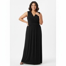 Michael Kors Maxi Dress 2X Black Sleeveless Stretchy Flowy Classic Dressy Basic