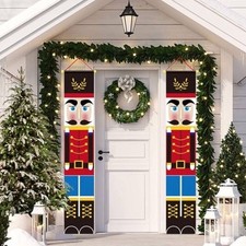 2 Door Banner Nutcrackers Christmas Outdoor Soldier Decor Porch