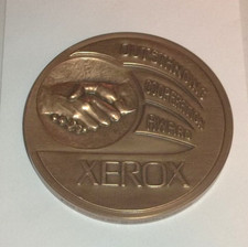 Vintage Bronze Medal Award XEROX RECOGNITION OF GOALS 1988 A. Lincoln Miller emb
