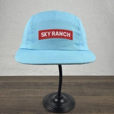 Sky Ranch Hat Cap Snap Back Light Blue Red Patch Embroidered Classic Mens
