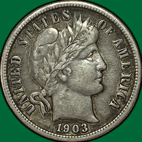 1903 Barber Dime Silver Choice Extremely Fine XF+ Coin #33536