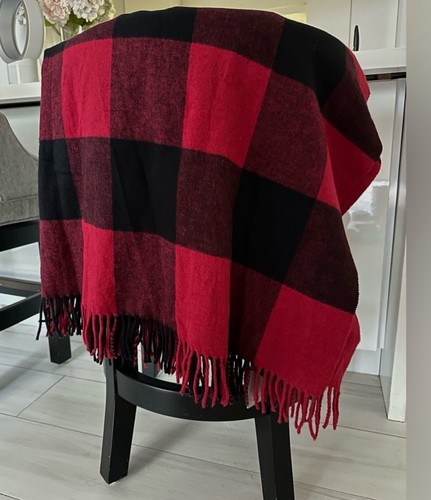 Tessilechiti Throw Blanket Buffalo Plaid Farm New With Tag 51” x 67” ITALY