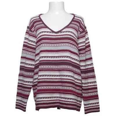 Daxon, Strickpullover, Größe: 50/52, Rot/Grau/Weiß, Acryl, Streifen #b0i