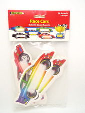 Bulletin Board Set ~ 36 Pc (6 designs) ~ Race Cars  Edupress  ~ Many Uses  New*