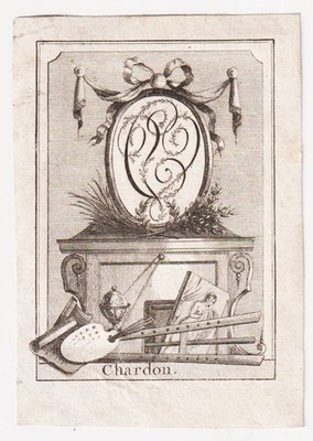 Exlibris Virginie Ancelot Chardon / Burgundy Dijon Painter Author 19th
