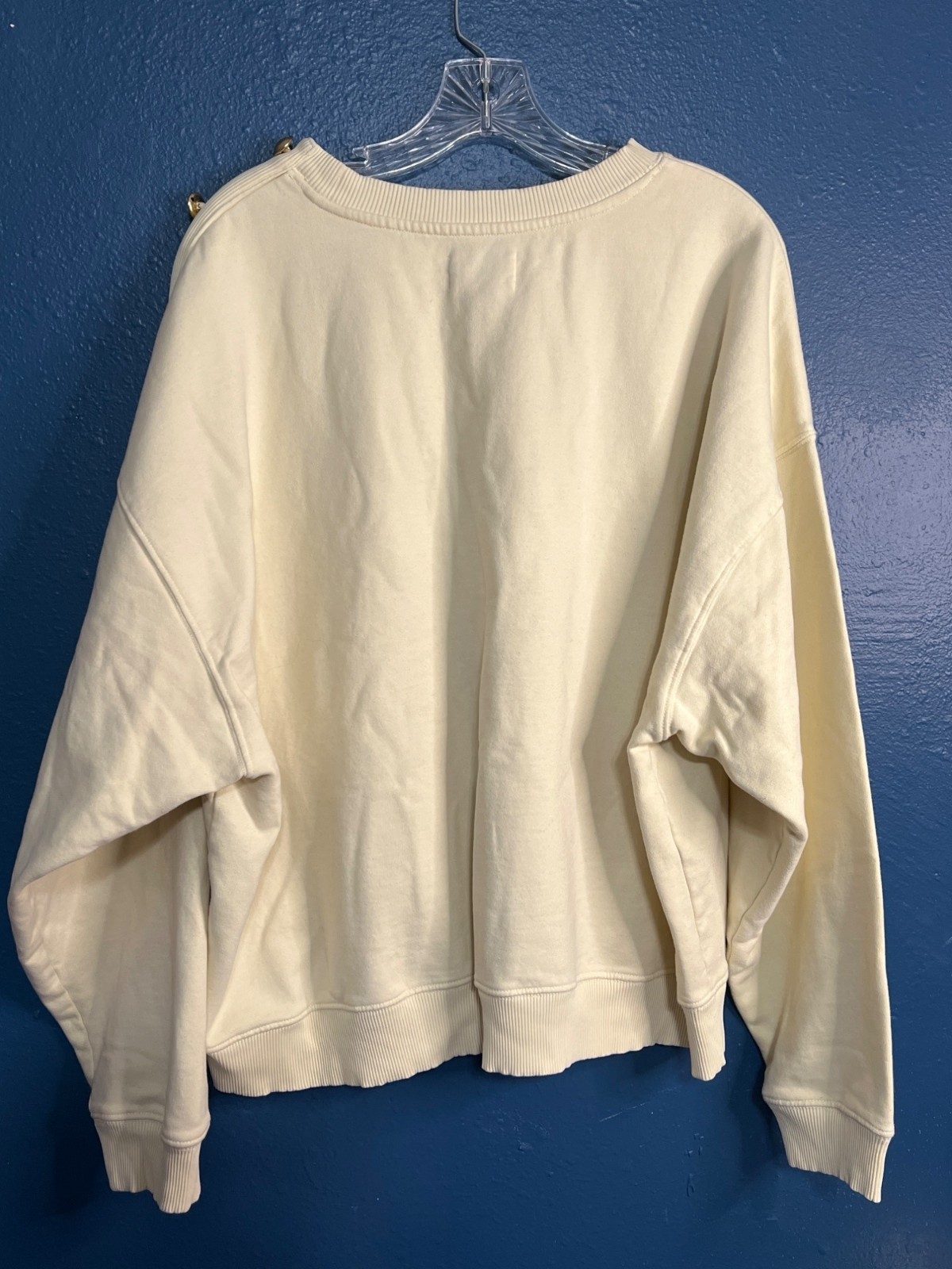 American Eagle Cream Button Shoulder Sweatshirt  … - image 5