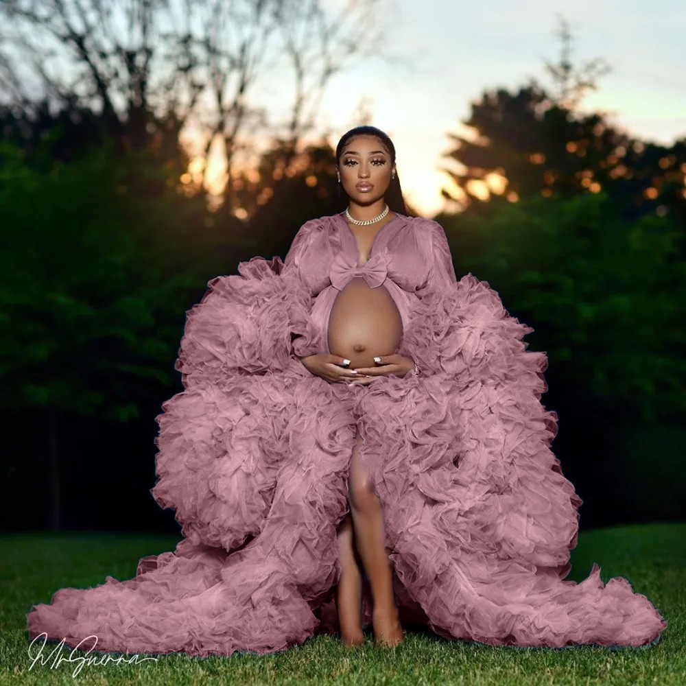FangJian Fluffy Tulle Robe for Women Maternity Dresses Photoshoot Long Sheer Bridal Robe Old hollywood Robe Lingerie FangJian Fluffy Tulle Robe for Women Maternity Dresses Photoshoot Long Sheer Bridal Robe Old hollywood Robe Lingerie