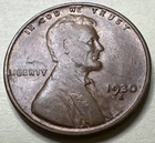1930 S Lincoln Wheat Cent US Coin One 1c, San Francisco 1449X