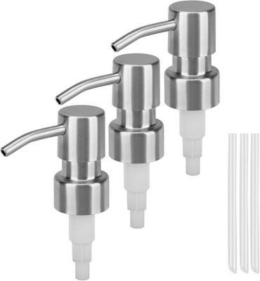 3Stk Edelstahl Seifenspender Pumpkopf, Gebürstetes Finish Ersatzpumpkopf, 