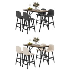 Bartisch mit Barhocker Set, 5-teilig Essgruppe, Küchentisch, Bartisch Set