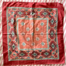Vintage Southwest Western Bandana Scarf USA Handkerchief Prairie Cowgirl Rodeo