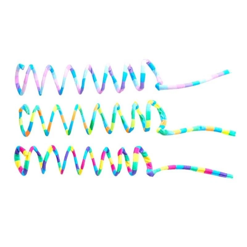 Participation Rainbow Striped Spring Cats Toy With Elastic Design for