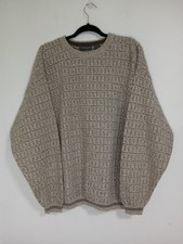 Van Heusen Mens XXL Beige Textured Crewneck Sweater 70% Cotton Blend Made In USA
