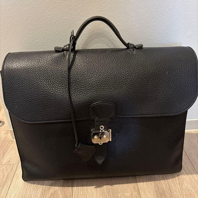 Hermes Sac Adeppe Businesstasche schwarz Leder gebrauchter Artikel guter Zust...